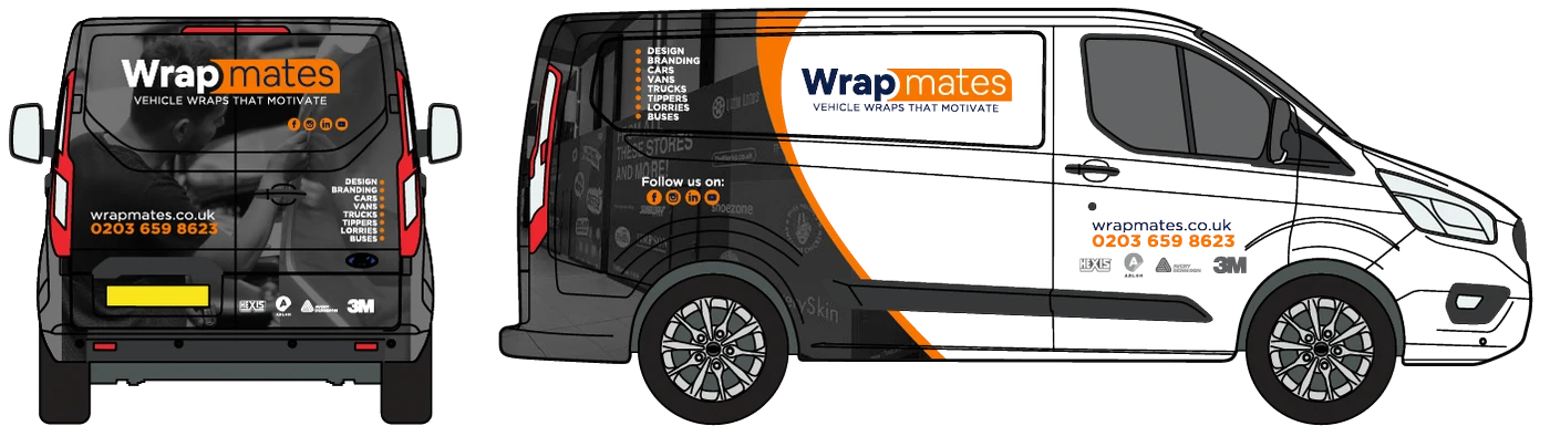 WrapMates partial van wrap design for branding and advertising in London.